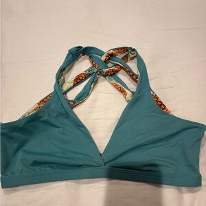Teal reversible Crisscross Bikini Top